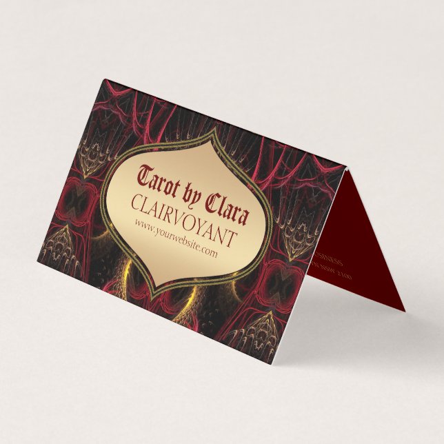 Tarjeta de presentación doblada de la diosa roja T (Anverso)