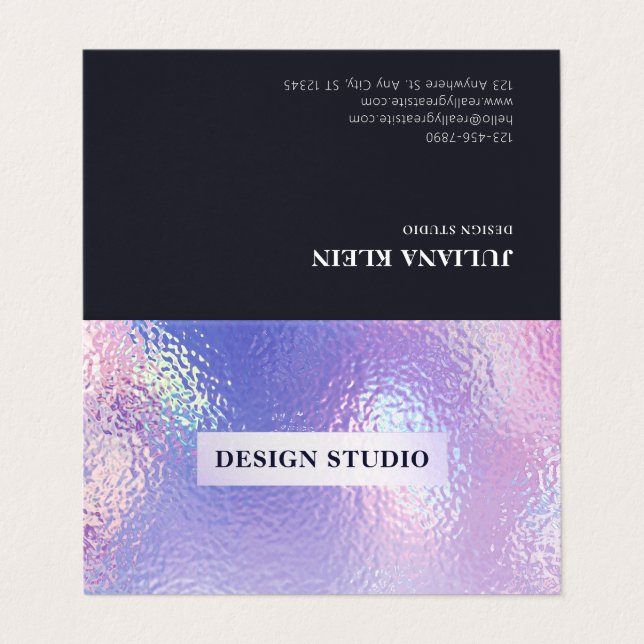 Tarjeta de presentación doblada holográfica (Exterior desplegado)