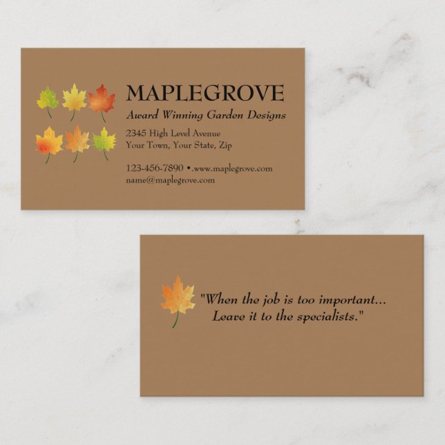 Tarjeta de presentación doble personalizar con log (Anverso / Reverso)