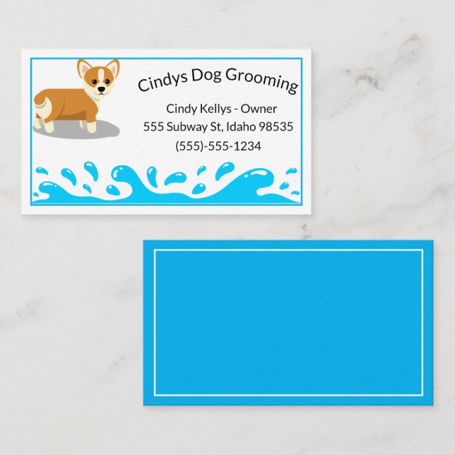 Tarjeta de presentación Dog Grooming (Anverso / Reverso)