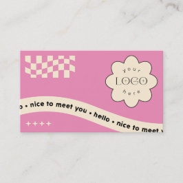 Tarjeta de presentación editable de color rosa Gro