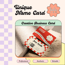 Tarjeta de presentación editable Ruby Red Groovy p