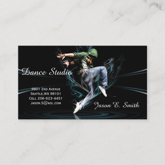Tarjeta De Presentación Ejemplo Classic Calling Card-Dance Studio (Anverso)