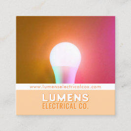 Tarjeta de presentación eléctrica de bombilla blan