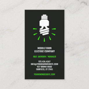 Tarjeta de presentación Eléctrica Eco Bulb