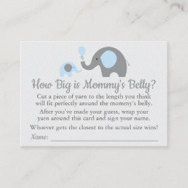 Tarjeta De Presentación Elefante azul Baby Shower Qué grande es el Belly d