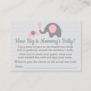 Tarjeta De Presentación Elefante rosado Baby Shower cómo es grande es el