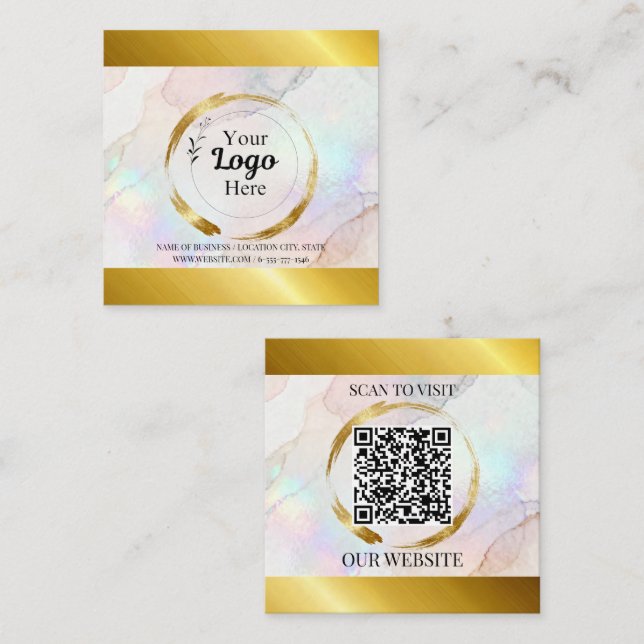 Tarjeta De Presentación Elegant Gold business logo Modern  (Anverso / Reverso)