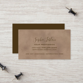 Tarjeta De Presentación Elegant Old Brown Card with Script Name