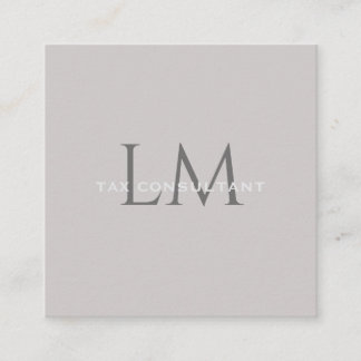 Tarjeta De Presentación Elegant Taupe Gray Monogram Business Card
