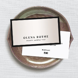 Tarjeta De Presentación Elegante Black Border Satin Gold Profesional