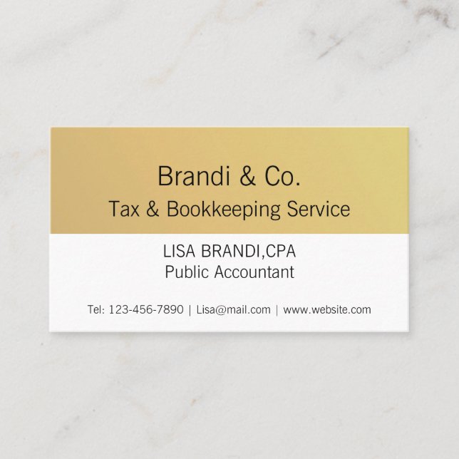 Tarjeta de presentación elegante con logotipo Gold (Anverso)