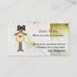 Tarjeta De Presentación Elegante Country Angel Mommy Play Date Card