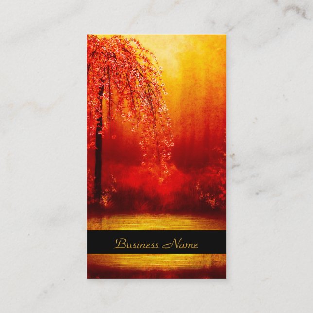 Tarjeta de presentación elegante escena asiática o (Anverso)