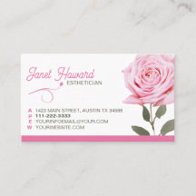 Tarjeta de presentación elegante floral de rosa ro