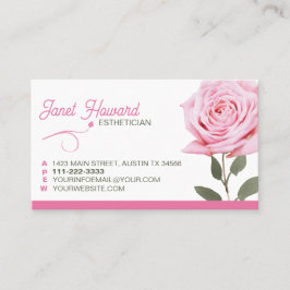 Tarjeta de presentación elegante floral de rosa ro