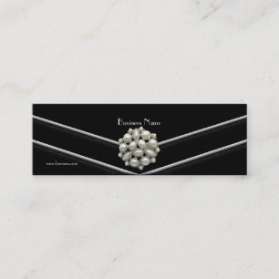 Tarjeta de Presentación Elegante Joya Perla Negra
