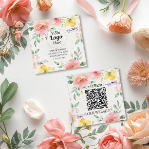 Tarjeta De Presentación Elegante logotipo empresarial floral acuarela mode