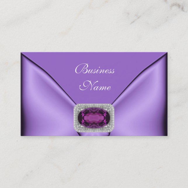 Tarjeta de presentación elegante Mauve Purple Jewe (Anverso)