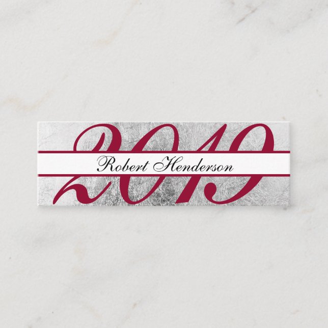 Tarjeta De Presentación Elegante moda roja de plata clásica de inserción g (Anverso)