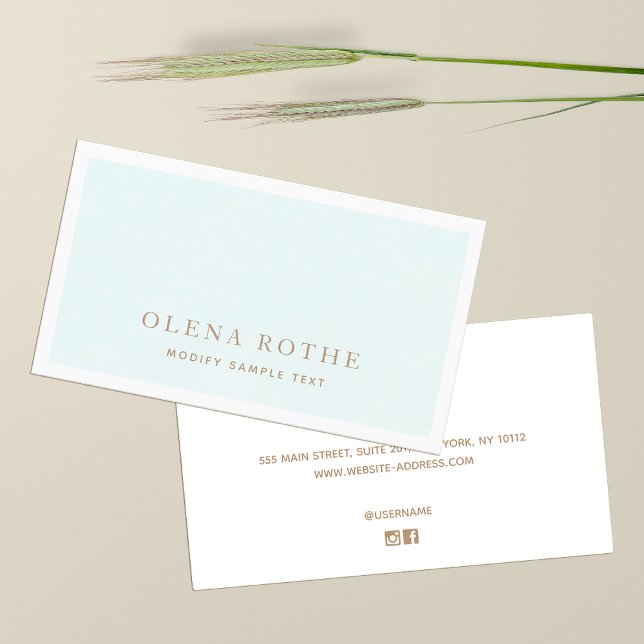Tarjeta De Presentación Elegante Pastel Aqua Profesional (Subido por el creador)