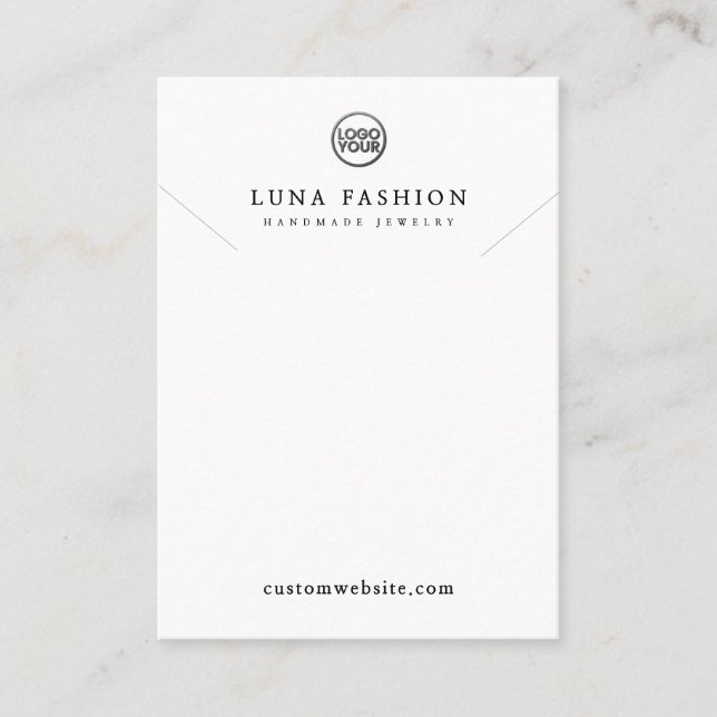 Tarjeta De Presentación Elegante Personalizado Joyería Logo Diseño sencill (Anverso)