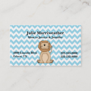 Tarjeta De Presentación Elegante Personalizado Lion y Chevron Personalizad
