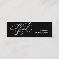 Elegante Script Grad Name Class Detalles Negro