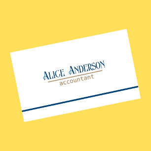 Tarjeta de presentación elegante simple azul blanc