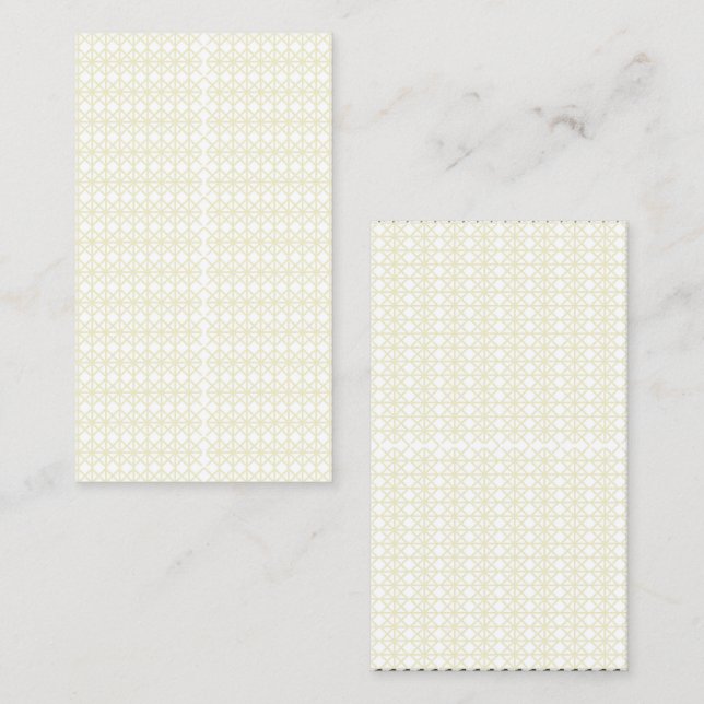 Tarjeta De Presentación Elevar tu espacio con geométrico blanco y dorado (Anverso / Reverso)