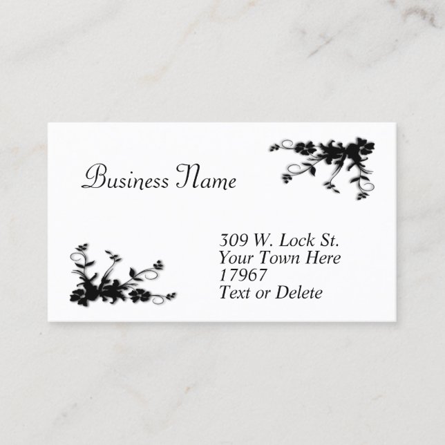 Tarjeta de presentación en blanco y negro (Anverso)