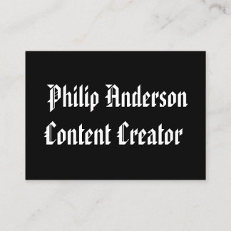 Tarjeta de presentación en blanco y negro