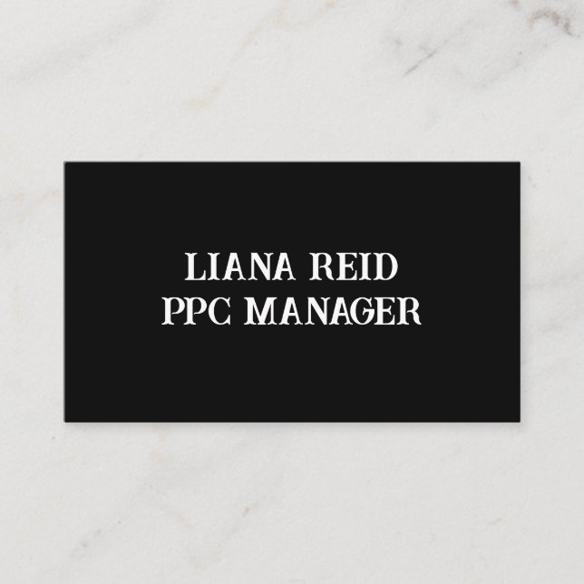 Tarjeta de presentación en blanco y negro (Anverso)