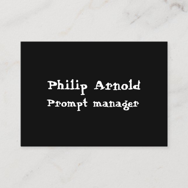 Tarjeta de presentación en blanco y negro (Anverso)