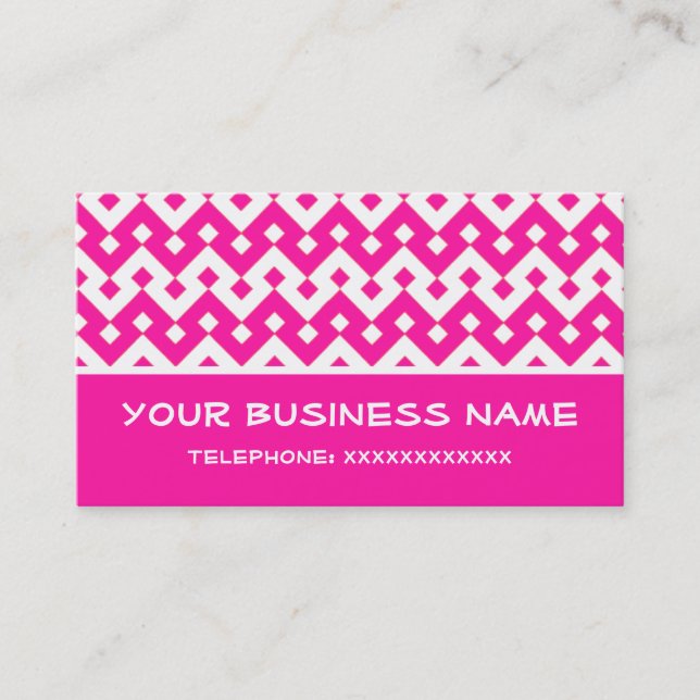 Tarjeta de presentación en blanco y rosa a Persona (Anverso)