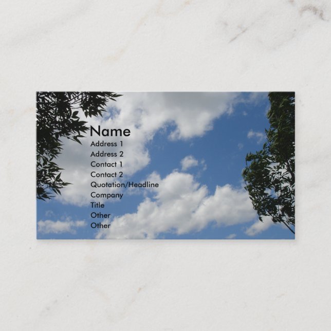 Tarjeta de presentación entre 2 árboles (Anverso)