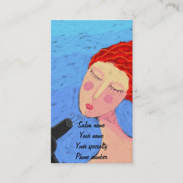 Tarjeta de presentación estilo de pelo seco de baj (Anverso)