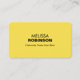 Tarjeta De Presentación Estudiante graduado amarillo sencillo y moderno