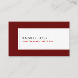 TARJETA DE PRESENTACIÓN ESTUDIANTE UNIVERSITARIO/COLEGIO PROFUNDAMENTE ROJ