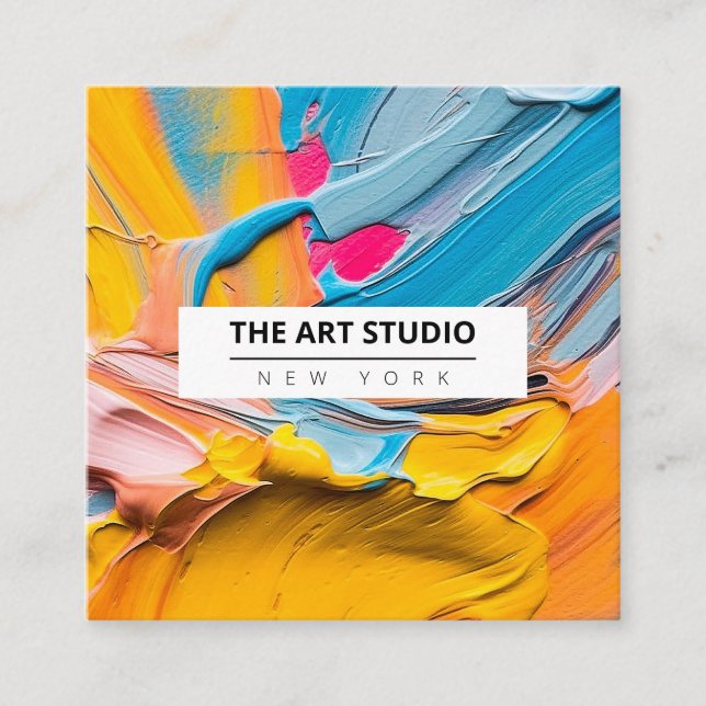 Tarjeta De Presentación Estudio de arte de arte de nombre moderno (Anverso)