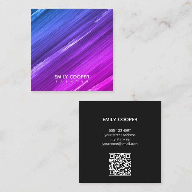 Tarjeta De Presentación Estudio de arte de pintores de artistas modernos (Anverso / Reverso)