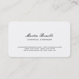 Tarjeta de presentación exclusiva de ingeniero quí