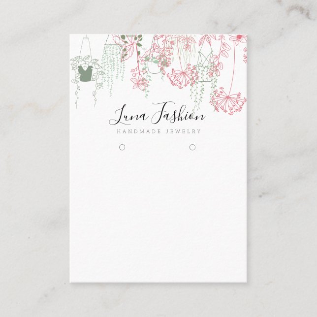 Tarjeta De Presentación Exhibición de colección de aretes de flores silves (Anverso)
