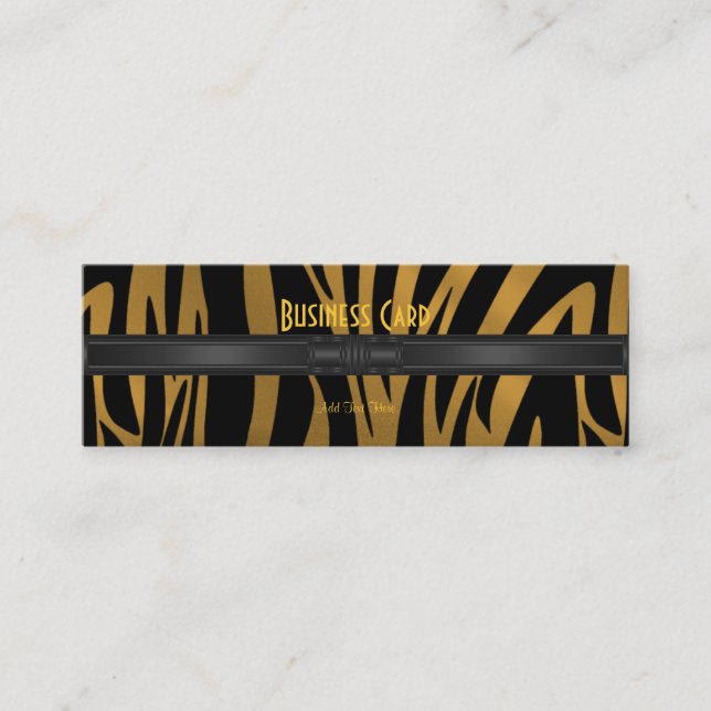 Tarjeta de presentación Exótica África Zebra Gold  (Anverso)