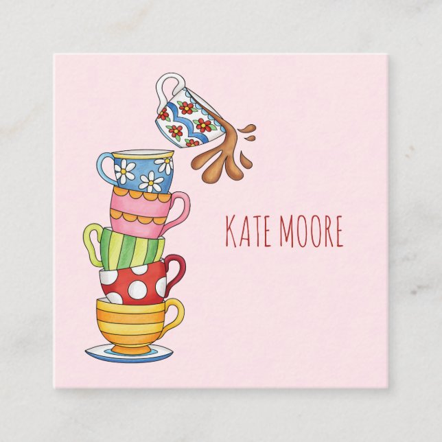 Tarjeta De Presentación Exquisitos cafés reunámonos para el café (Anverso)