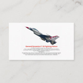 Tarjeta de presentación F-16 Falcon Fighter Jet