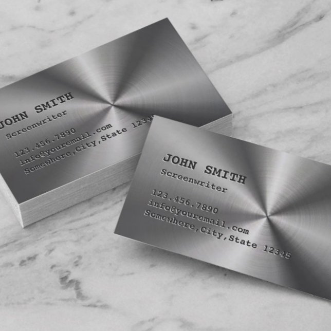 Tarjeta de presentación Faux Stainless Steel Scree (Subido por el creador)