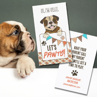 Tarjeta De Presentación Fecha de juego del propietario del Mascota de bull