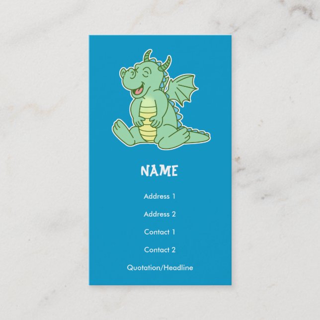 Tarjeta De Presentación Fecha del juego del dragón del bebé/tarjeta de (Anverso)