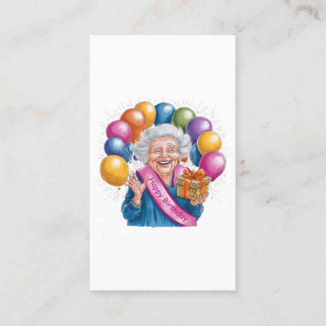 Tarjeta De Presentación Feliz Cumpleaños Nana Divertida (Anverso)